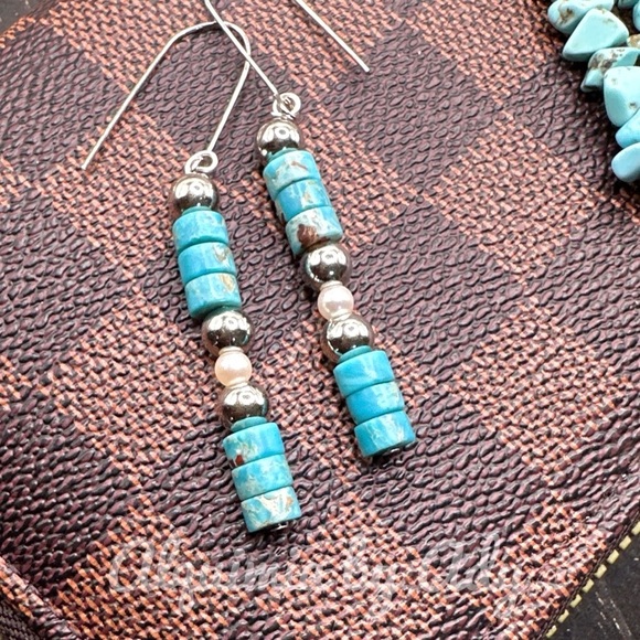 Alquimia Turquoise and Silver Earrings - Picture 1 of 6